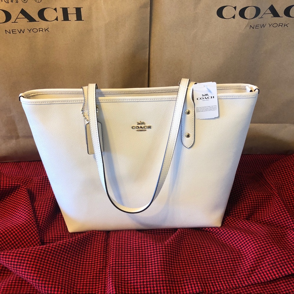 NWT Coach Crossgrain Leather City Zip Tote